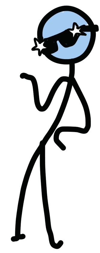 stick figure with sunglasses